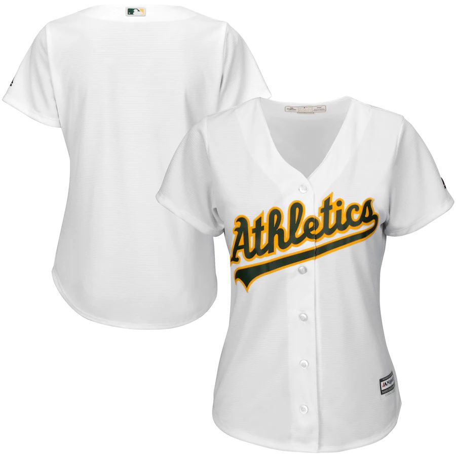 Womens Oakland Athletics Majestic White Cool Base MLB Jerseys->women mlb jersey->Women Jersey